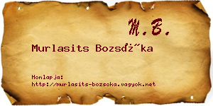 Murlasits Bozsóka névjegykártya